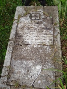 A grave marker in one of the burial grounds in Flagstaff. 