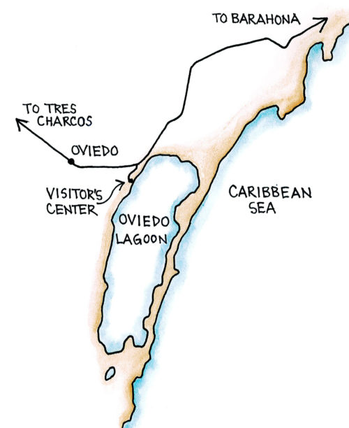 Oviedo Lagoon, Jaragua National Park (Map by Dana Gardner)